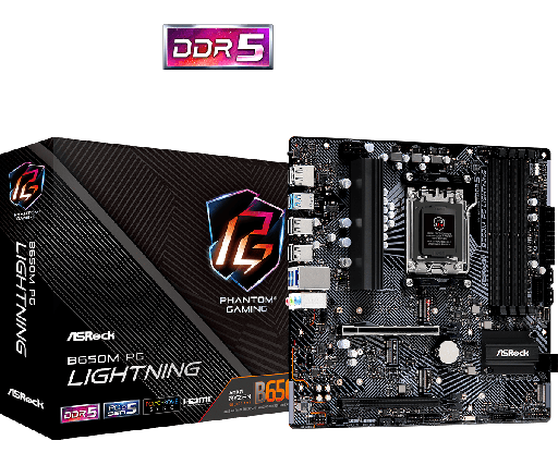 ASRock B650M PG Lightning Motherboard Micro ATX με AMD AM5 Socket Asrock
