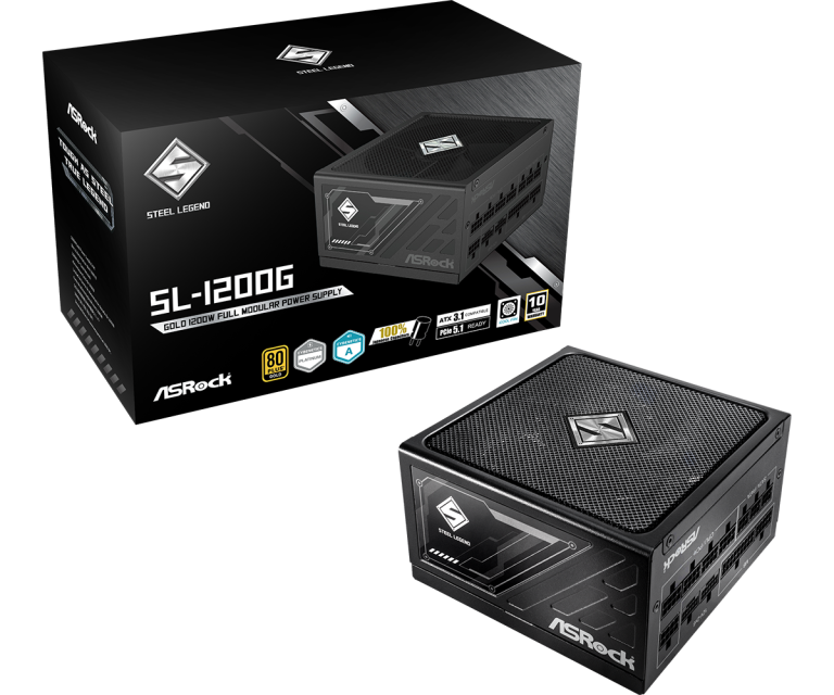 ASRock Steel Legend SL-1200G 1200W Μαύρο Τροφοδοτικό Υπολογιστή Full Modular 80 Plus Gold Asrock