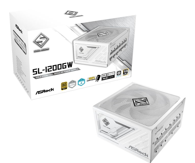 ASRock Steel Legend SL-1200GW 1200W Λευκό Τροφοδοτικό Υπολογιστή Full Modular 80 Plus Gold Asrock