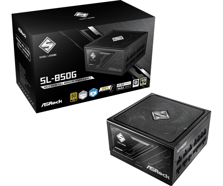 ASRock Steel Legend SL-850G 850W Μαύρο Τροφοδοτικό Υπολογιστή Full Modular 80 Plus Gold Asrock