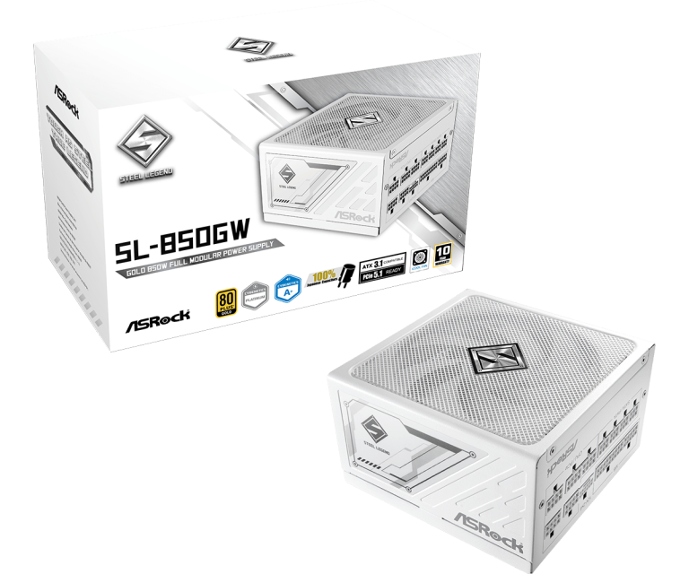 ASRock Steel Legend SL-850GW 850W Λευκό Τροφοδοτικό Υπολογιστή Full Modular 80 Plus Gold Asrock