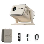 Aurzen BOOM mini Google TV Smart Projector Beige Case Bundle Aurzen