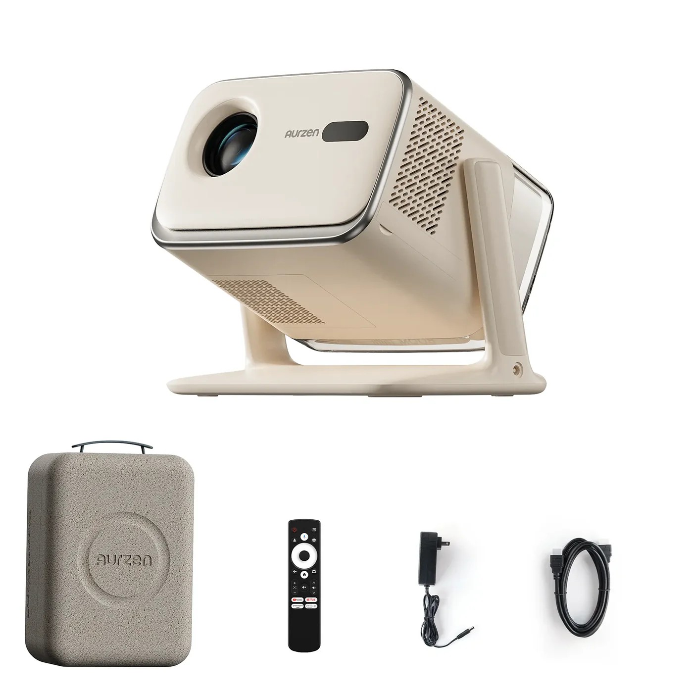 Aurzen BOOM mini Google TV Smart Projector Beige Case Bundle Aurzen BOOM mini Google TV Smart Projector Beige Case Bundle - Aurzen