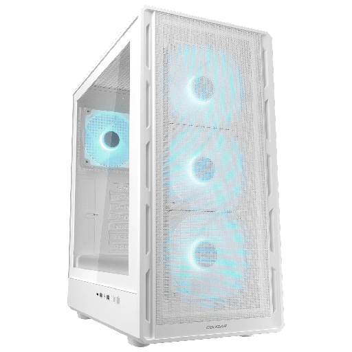 COUGAR Airface Pure Pro RGB Tempered Glass ATX Mid Tower Case White Cougar