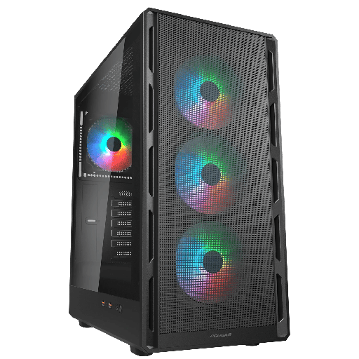 Cougar Airface Pure RGB Mid Tower Κουτί Υπολογιστή με Tempered Glass και 4x120mm RGB Fans Μαύρο Cougar
