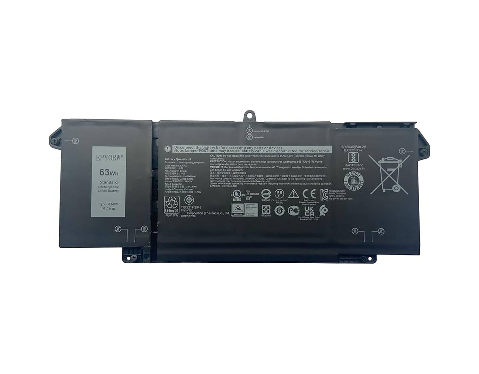 DELL LATITUDE 5320 7320 7420 7520 BATTERY 15.2V - 7FMXV - Repairland