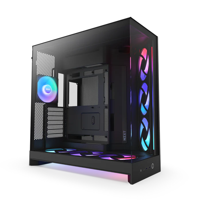 NZXT H9 Flow RGB+ (2025) Dual-Chamber Mid-Tower & Control Hub - All Black NZXT