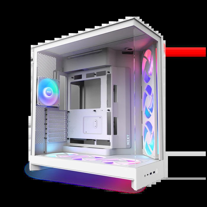 NZXT H9 Flow RGB+ (2025) Dual-Chamber Mid-Tower & Control Hub - All White NZXT