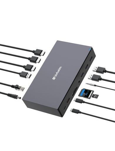 Verbatim CDS-17 USB-C Docking Station με DisplayPort / HDMI 4K PD Ethernet - Verbatim