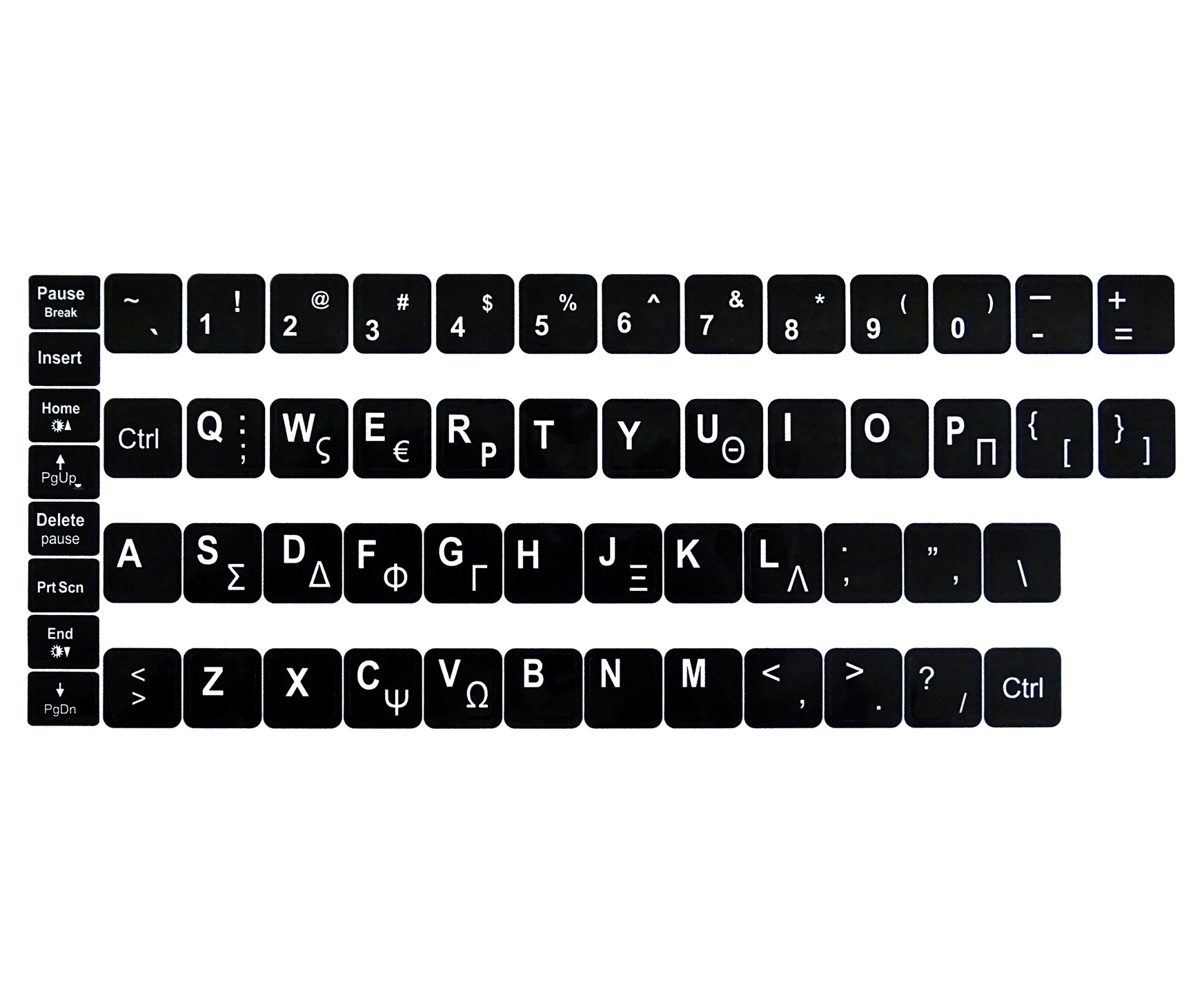 ΑΥΤΟΚΟΛΛΗΤΑ ΕΛΛΗΝΙΚΩΝ ΧΑΡΑΚΤΗΡΩΝ ΓΙΑ LAPTOP BLACK - Repairland