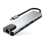 Tech-Protect HB02 USB-C Docking Station με HDMI 4K PD Ethernet Γκρι - Tech-Protect