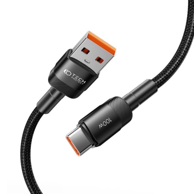 Tech-Protect Ultraboost Evo USB 2.0 Καλώδιο USB-C male - USB-A 100W 1m - Μαύρο