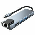 Tech-Protect V3-HUB USB 3.0 Hub 3 Θυρών με σύνδεση USB-C & Θύρα Φόρτισης Γκρι - Tech-Protect