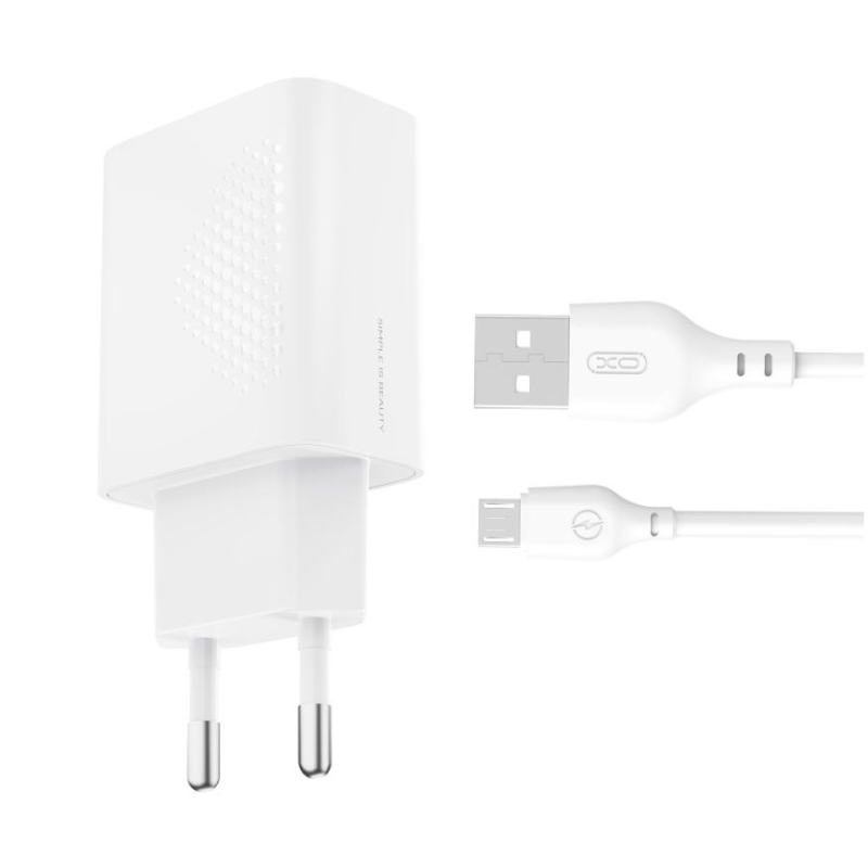 XO L159 QC18W Φορτιστής Γρήγορης Φόρτισης USB-A με Καλώδιο Micro USB XO