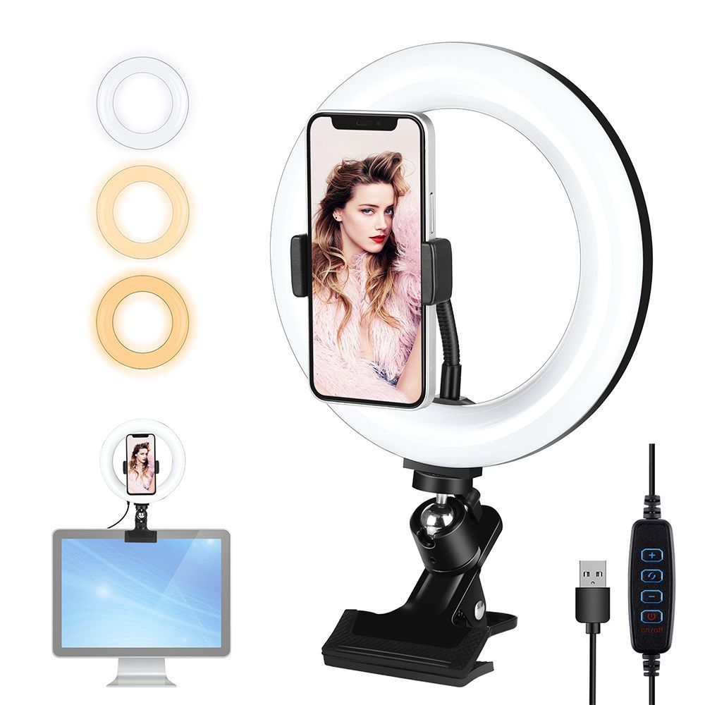 Ring Light Puluz LED 7.9" 20cm με Κλιπ για Γραφείο και Οθόνη Puluz