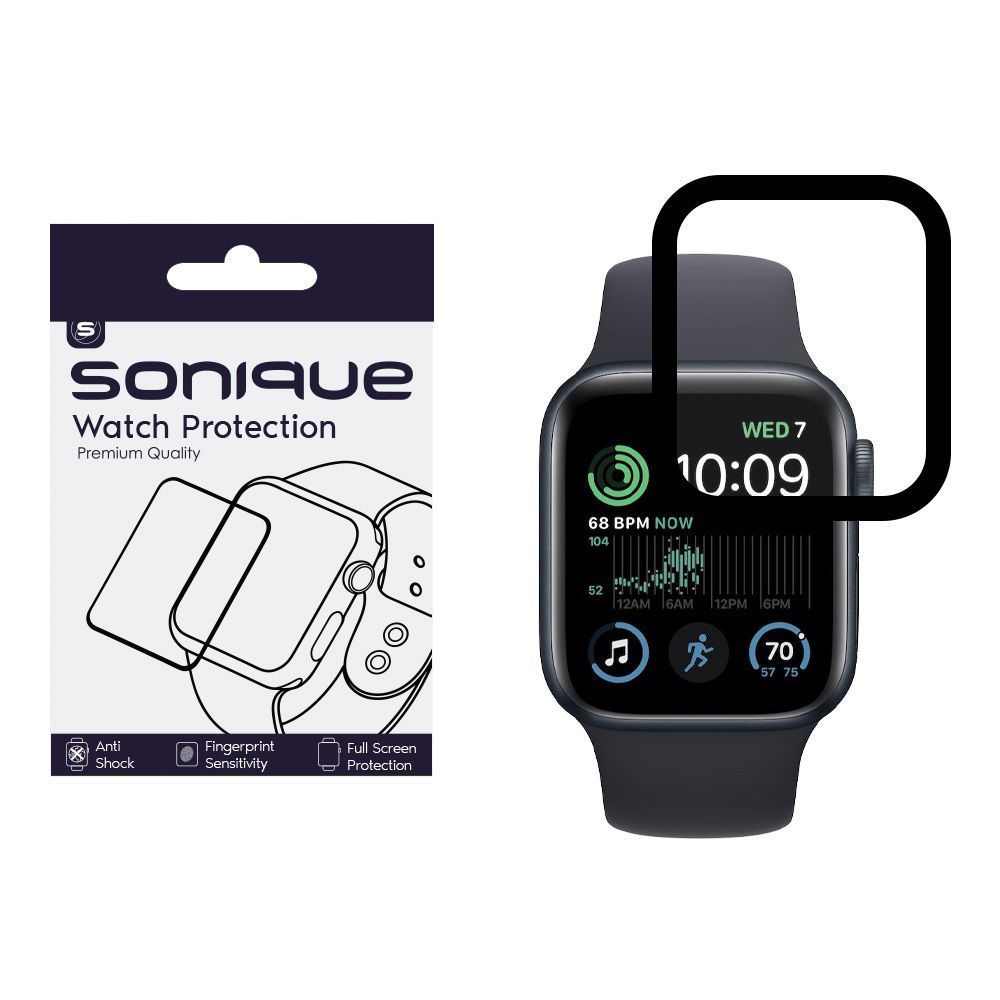 Watch Protection Sonique FlexGlass 7H Full Cover Apple Watch 4/5/6/SE/SE 2/SE 3 44mm Μαύρο Sonique