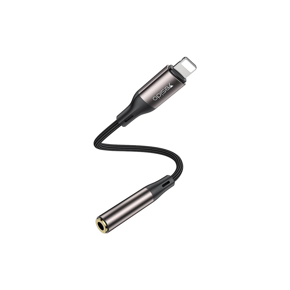 Καλώδιο Ήχου Yesido YAU45 Lightning σε 3.5mm Jack 13cm Μαύρο Yesido