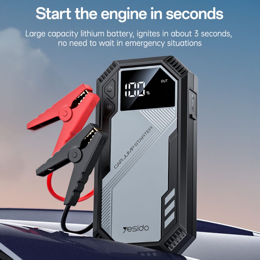 PowerBank 6000mAh 12V - 300A / 800A PEAK Μαύρο-Γκρι Yesido