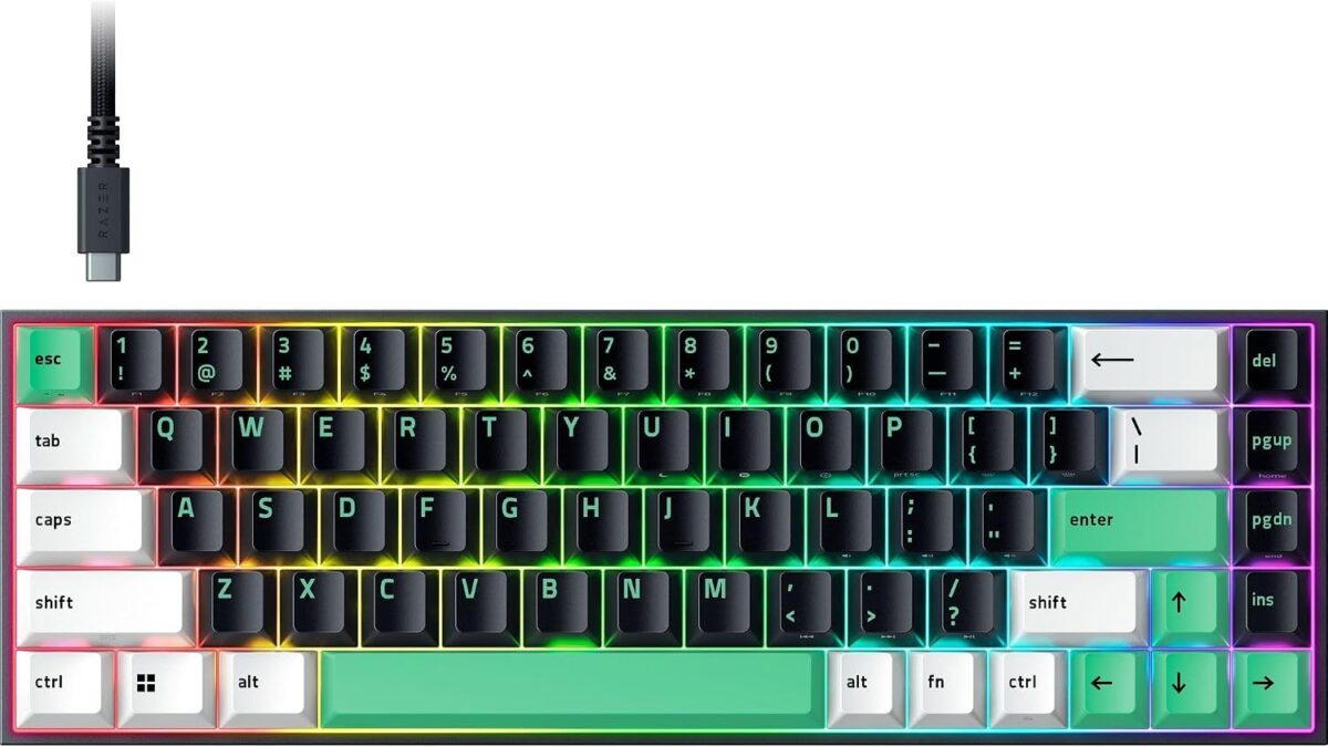 RAZER Reclusa X Mini 65% - Hot Swappable Gaming Keyboard  - Orange Tactile Switches - US Layout